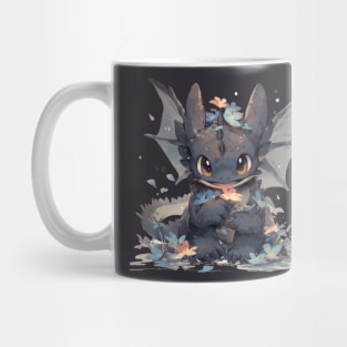 Black dragon love flowers! Mug